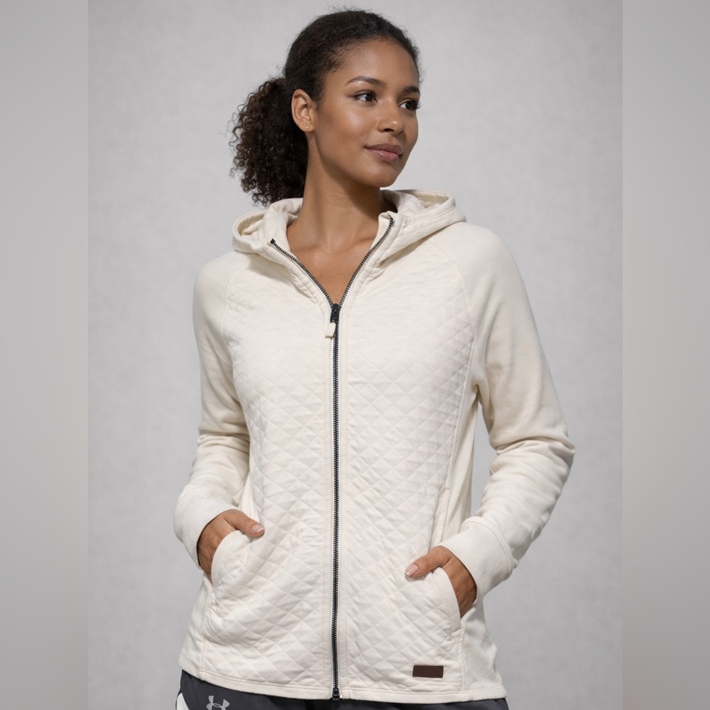 LL Bean lightweight zip up oatmeal white jacket XS
